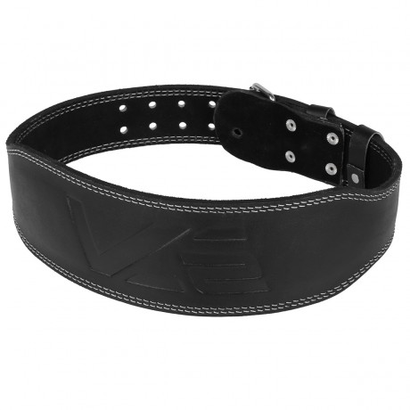 Leather Weight Lifting Belt - Size M (70-90 cm), Black