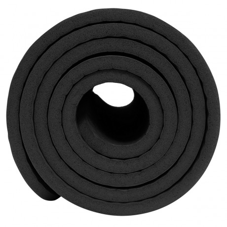 Non-Slip Fitness Mat PVC 1 cm - 180x60 cm, Black