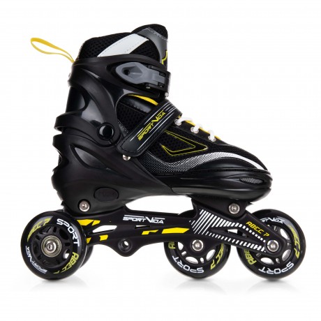 Adjustable 4in1 Skates - Size S (31-34), Black/Yellow