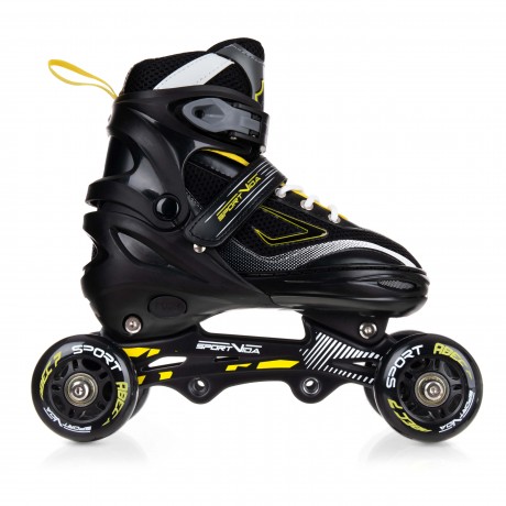 Adjustable 4in1 Skates - Size M (35-38), Black/Yellow