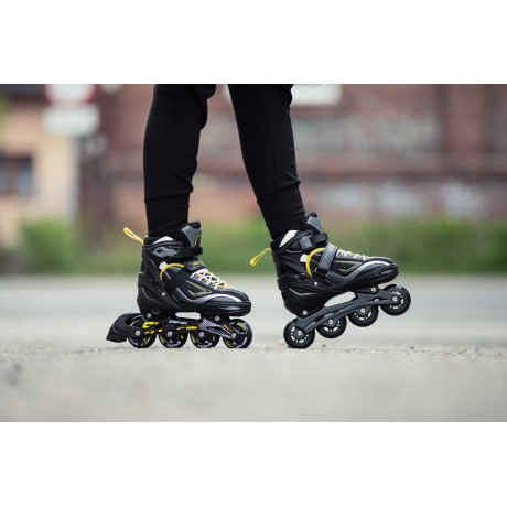 Adjustable 4in1 Skates - Size M (35-38), Black/Yellow