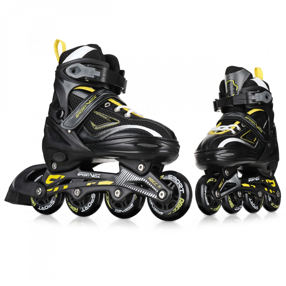 Adjustable 4in1 Skates - Size L (39-42), Black/Yellow