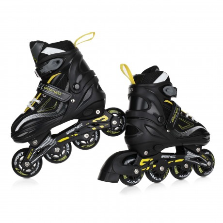Adjustable 4in1 Skates - Size L (39-42), Black/Yellow