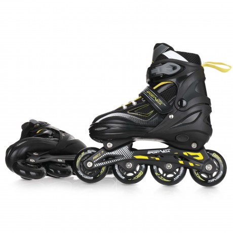 Adjustable 4in1 Skates - Size L (39-42), Black/Yellow