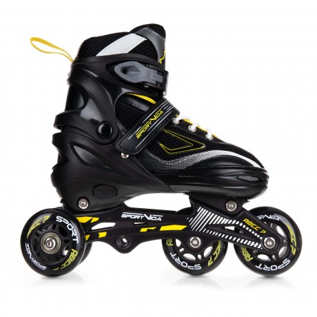 Adjustable 4in1 Skates - Size L (39-42), Black/Yellow