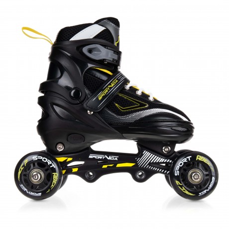 Adjustable 4in1 Skates - Size L (39-42), Black/Yellow