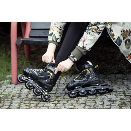 Adjustable 4in1 Skates - Size L (39-42), Black/Yellow