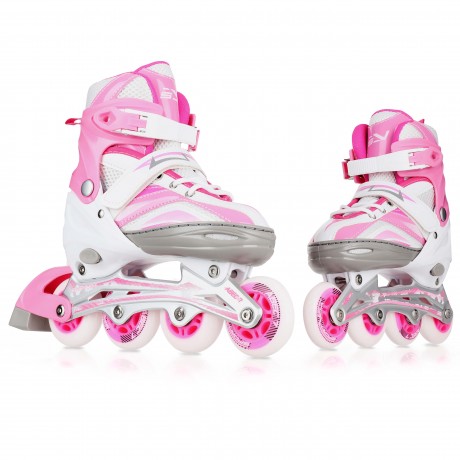 Adjustable 4 in 1 Skates  - Size 39-42, Pink/Black