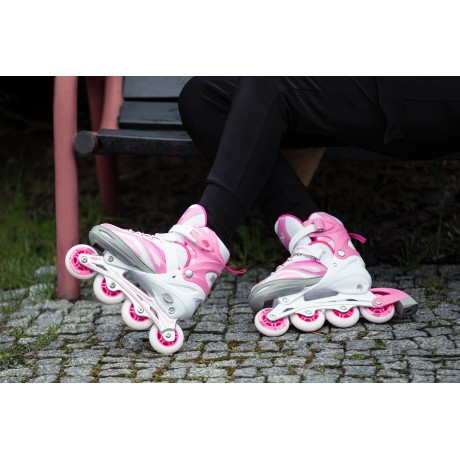 Adjustable 4 in 1 Skates  - Size 39-42, Pink/Black