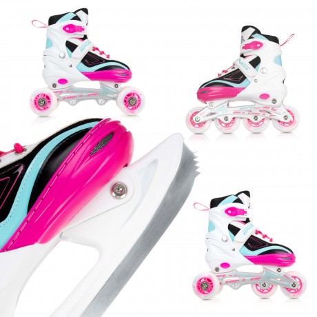 4 in 1 Skates - Size S (39-42), Pink/Black