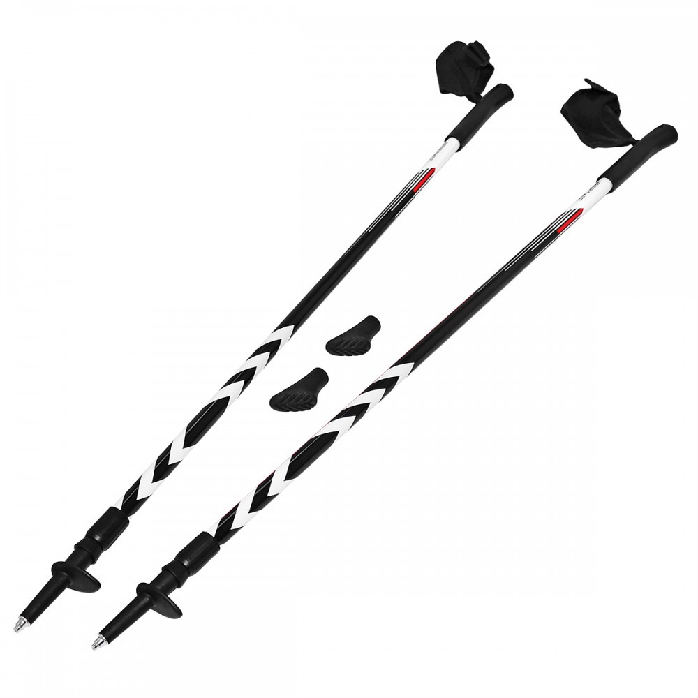 Adjustable 2-sections Nordic Walking Pole 100-140 cm - White/Red