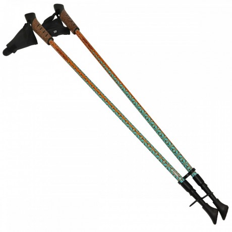 Adjustable 2-sections Nordic Walking Pole 100-140 cm - Orange/Green