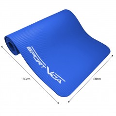 Non-Slip Fitness Mat NBR 1.5 cm - 180x60 cm, Blue