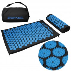 Acupressure Mat With Pillow and Bag - 65x42 cm, Blue