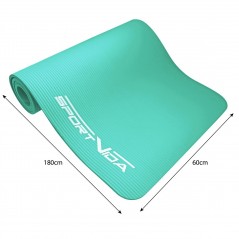 Non-Slip Fitness Mat NBR 1 cm - 180x60 cm, Light Green