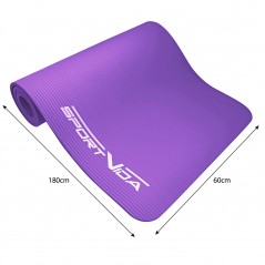 Non-Slip Fitness Mat NBR 1 cm - 180x60 cm, Violet