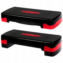 Adjustable 2-level Aerobic Step - 10, 15 cm, Red