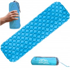 Inflating Camping Mattress - 187x56 cm, Blue