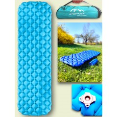 Inflating Camping Mattress - 187x56 cm, Blue