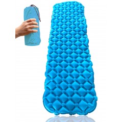 Inflating Camping Mattress - 187x56 cm, Blue