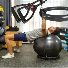 PIŁKA Z EKSPANDERAMI DO SIEDZENIA ĆWICZEŃ REHABILITACYJNA GIMNASTYCZNA 65CM